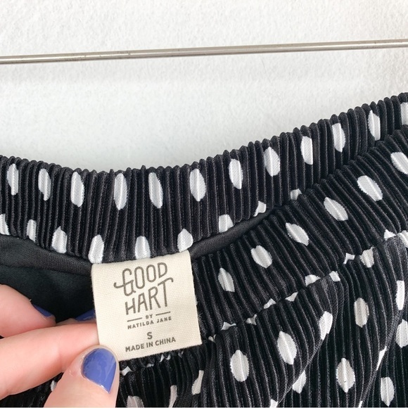 Good Hart Matilda Jane Polka Dot Pleated Midi Skirt Sz S - Picture 6 of 8